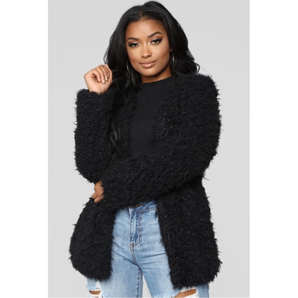 Ambiance outerwear fuzz black opened jacket size s - Picture 2 of 5